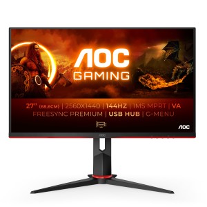 AOC G2 Q27G2U BK pantalla para PC 68,6 cm (27") 2560 x 1440 Pixeles Quad HD LED Negro, Rojo