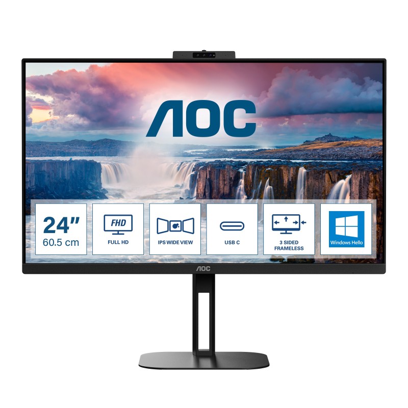 AOC V5 24V5CW BK pantalla para PC 60,5 cm (23.8") 1920 x 1080 Pixeles Full HD LED Negro