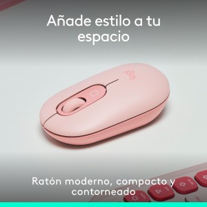 Logitech POP Mouse, ratón inalámbrico Bluetooth compacto y portátil con botones programables y clics discretos, tecnología