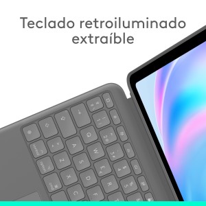 Logitech Combo Touch, Funda con Teclado, iPad Air 13 Pulgadas (M2)(2024) - Teclado retroiluminado extraíble con Soporte