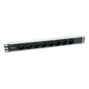 Equip 333313 unidad de distribución de energía (PDU) 8 salidas AC 1U Negro, Plata
