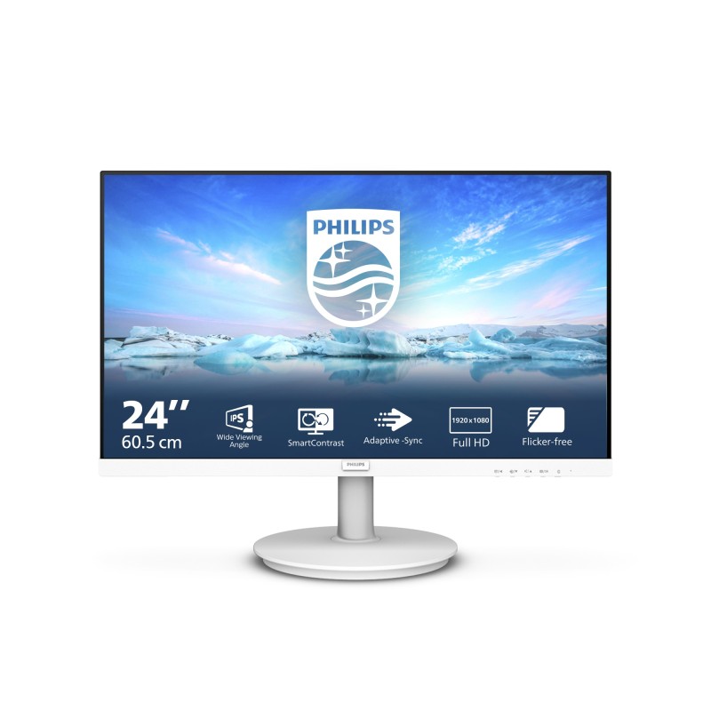Philips V Line 241V8AW 00 pantalla para PC 60,5 cm (23.8") 1920 x 1080 Pixeles Full HD LCD Blanco