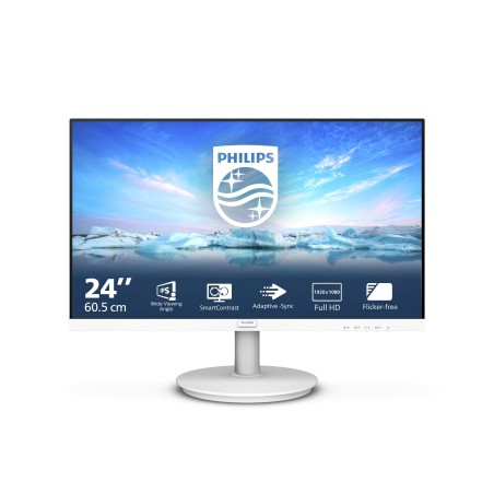 Philips V Line 241V8AW 00 pantalla para PC 60,5 cm (23.8") 1920 x 1080 Pixeles Full HD LCD Blanco