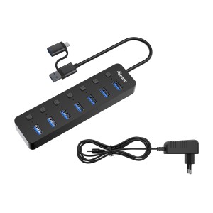 Equip 128965 hub de interfaz USB 3.2 Gen 1 (3.1 Gen 1) Type-A 5000 Mbit s Negro