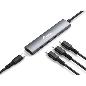 Equip 128963 hub de interfaz USB 3.2 Gen 1 (3.1 Gen 1) Type-C 5000 Mbit s Negro, Plata