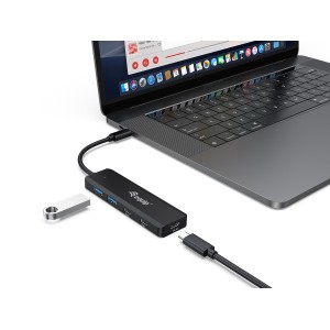Equip 128964 hub de interfaz USB 3.2 Gen 1 (3.1 Gen 1) Type-C 5000 Mbit s Negro