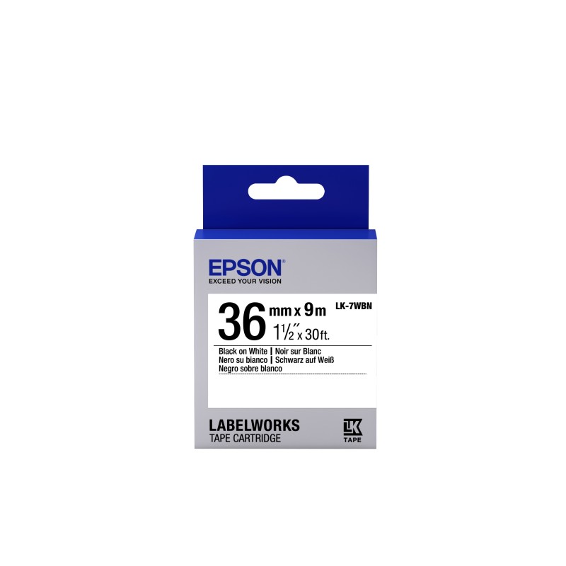 Epson Cinta estándar - LK-7WBN estándar negra blanca 36 9