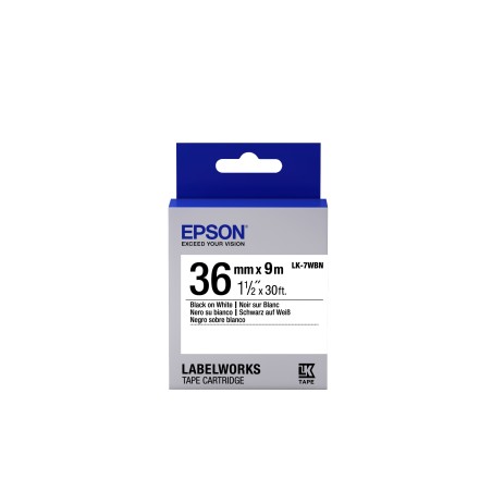 Epson Cinta estándar - LK-7WBN estándar negra blanca 36 9