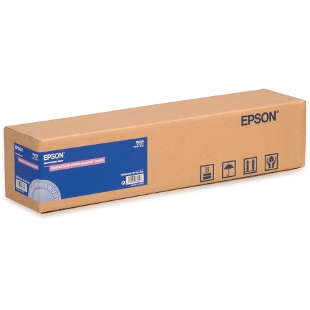 Epson Rollo de papel acuarela blanco, 24" x 18 m, 190 g m²
