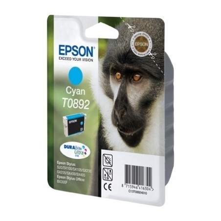 Epson Monkey Singlepack Cyan T0892 DURABrite Ultra Ink