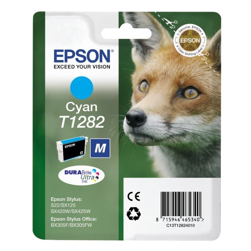 Epson Fox Singlepack Cyan T1282 DURABrite Ultra Ink