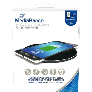 MRMA118 cargador de dispositivo móvil Smartphone Negro USB Cargador inalámbrico Carga rápida Interior