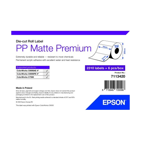 Epson 7113420 etiqueta de impresora Blanco Etiqueta para impresora autoadhesiva