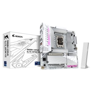 GIGABYTE B860M AORUS ELITE WF6E ICE Placa base - CPUs Intel Core Ultra, VRM de 12+1+2+1 fases, hasta 9200MHz DDR5, 1xPCIe 5.0 +