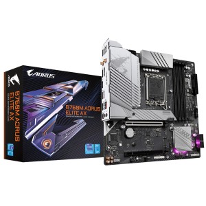 GIGABYTE B760M AORUS ELITE AX Placa Base - Compatible con procesadores Intel Core de 14ª generación, VRM digital de 12*+1+1