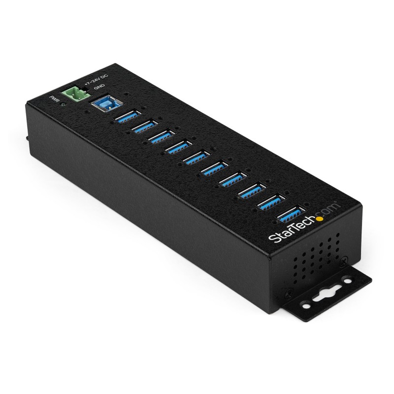 StarTech.com Hub Concentrador Ladrón USB de 10 Puertos con Adaptador de Corriente - con Protección contra Descargas de 350W -