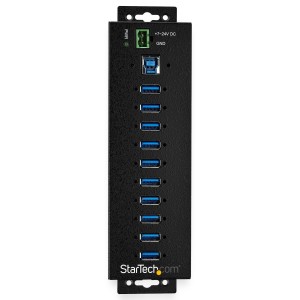 StarTech.com Hub Concentrador Ladrón USB de 10 Puertos con Adaptador de Corriente - con Protección contra Descargas de 350W -
