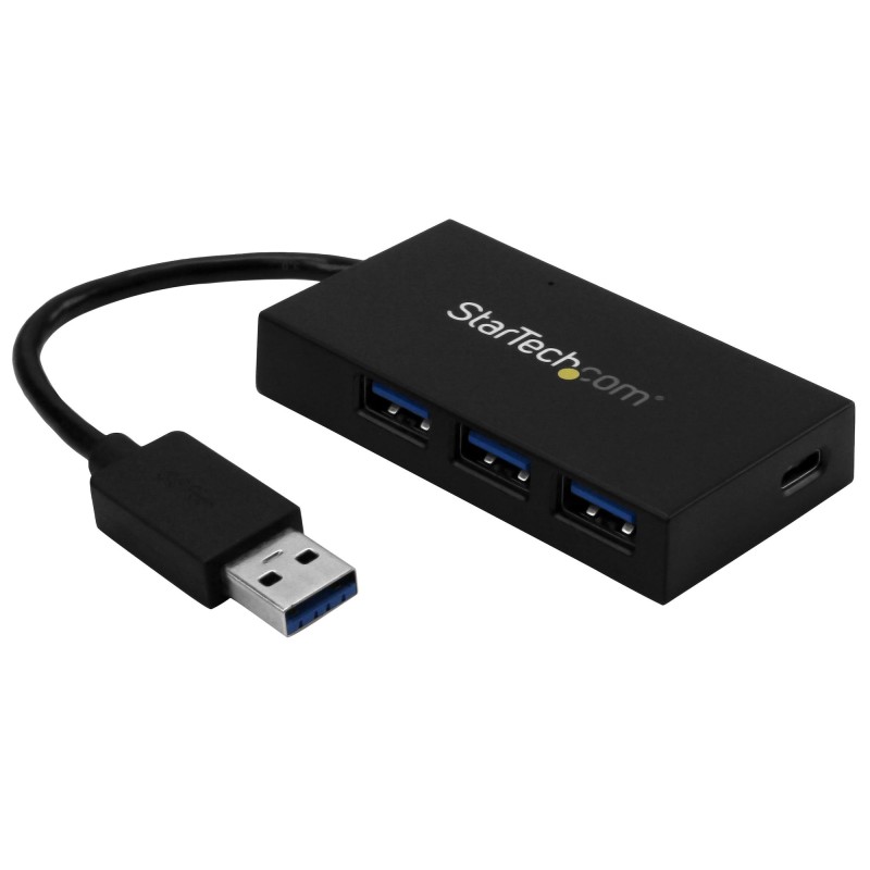 StarTech.com Hub USB 3.0 de 4 Puertos - Hub USB Tipo-A con 1 Puerto USB-C y 3 Puertos USB-A - Alimentación por Bus USB - Hub