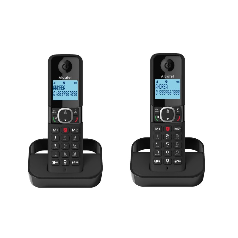 F860 DUO EU Teléfono DECT Identificador de llamadas Negro