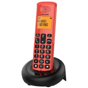 E160 Teléfono DECT Identificador de llamadas Negro, Rojo