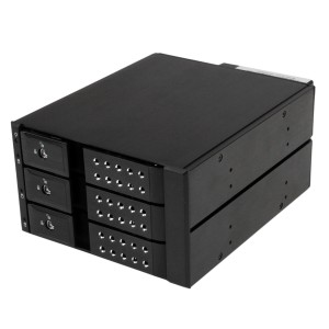 StarTech.com Rack Móvil Backplane de 3 Bahías para Unidades de 3,5 SAS II SATA III Hot Swap - 6 Gbps - Rack Móvil de Aluminio