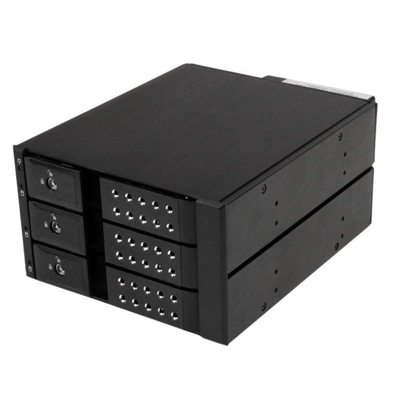 StarTech.com Rack Móvil Backplane de 3 Bahías para Unidades de 3,5 SAS II SATA III Hot Swap - 6 Gbps - Rack Móvil de Aluminio