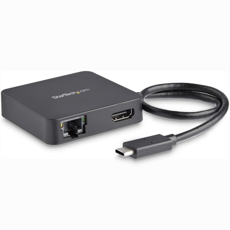 StarTech.com Adaptador Multipuertos USB C - Mini Dock Portátil USB-C 4K HDMI - Gigabit Ethernet - Hub USB 3.0 (1x USB-A 1x