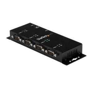 StarTech.com Concentrador Adaptador USB a Serie RS232 DB9 4 Puertos – Riel DIN Industrial y Montaje en Pared