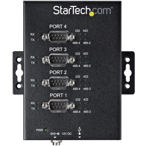 StarTech.com Adaptador Hub Serie RS232 RS485 RS422 a 4 puertos USB - Convertidor Ladrón USB 2.0 a Serial DB9 - IP30 - de