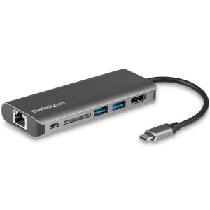 StarTech.com Docking Station para Ordenadores Portátiles USB-C - Replicador de Puertos USB Tipo C HDMI Red Ethernet Lector SD -