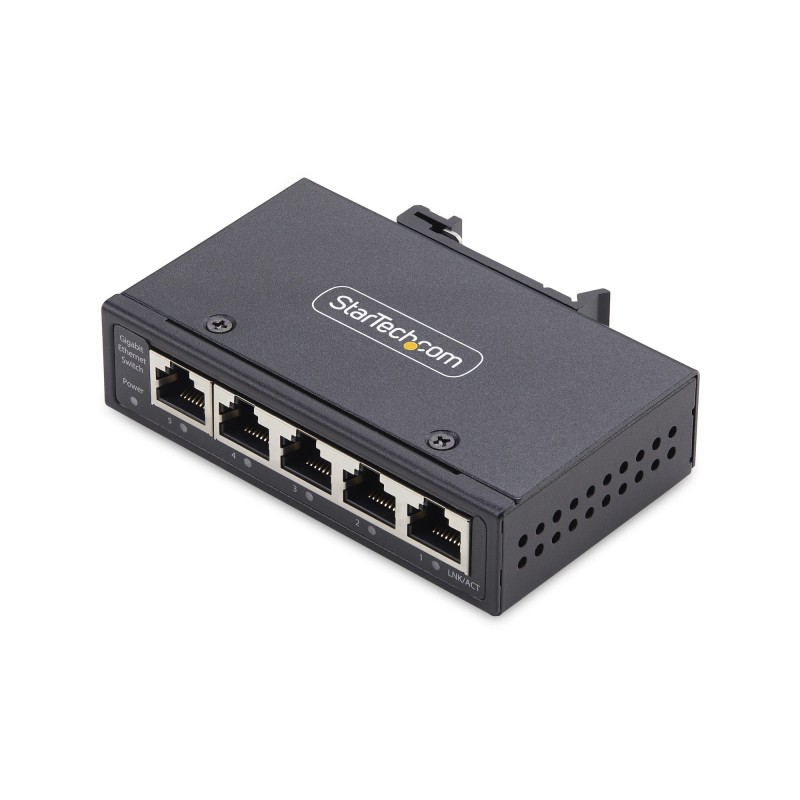 StarTech.com Switch Ethernet Industrial de 5 Puertos no Gestionado IP30 - Ethernet 100 1000 - Montaje en Pared o Carril DIN -