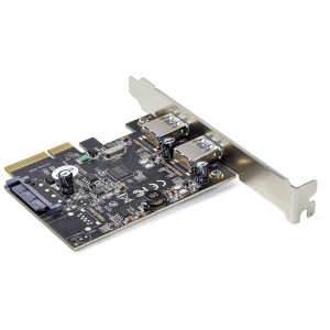 StarTech.com Tarjeta PCI Express de 2 Puertos USBA 10Gb Puerto - Tarjeta PCI-E 3.0 x2 USB 3.2 Gen 2 (10Gbps) Tipo A - Win Linux