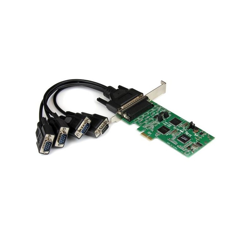 StarTech.com Tarjeta Adaptadora PCI Express PCIe de 4 Puertos Serie Serial Combo RS232 y RS485 RS 422 DB9