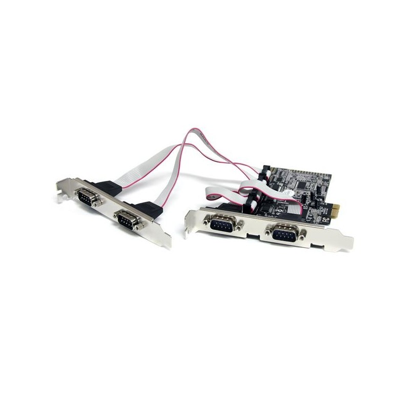StarTech.com Tarjeta Adaptadora PCI Express PCIe de 4 Puertos Serie RS232 UART 16550 Serial DB9