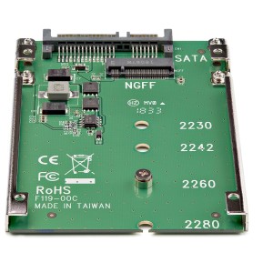 StarTech.com Adaptador de SSD SATA M.2 a SATA de 2.5" - Conversor de M.2 NGFF a SATA - de 7mm - Bracket de Marco Abierto -