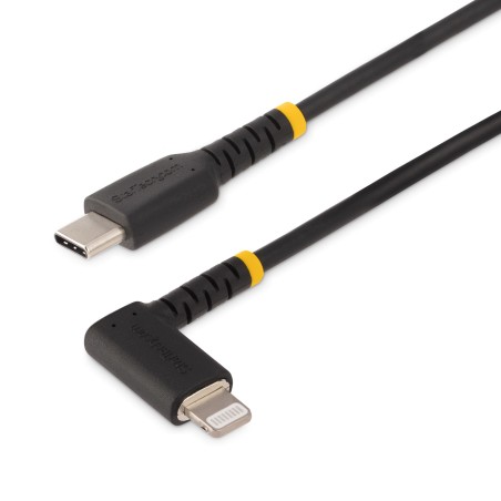 StarTech.com Cable de 1m USB-C a Lightning - Cable USB 2.0 a Lightning Acodado - Cable USB Tipo C a Lightning - Cable de Carga