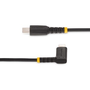 StarTech.com Cable de 1m USB-C a Lightning - Cable USB 2.0 a Lightning Acodado - Cable USB Tipo C a Lightning - Cable de Carga