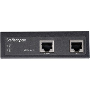 StarTech.com Inyector Industrial PoE Gigabit - 30W - 802.3at PoE+ de 48 a 56V DC - de Montaje en Riel DIN - de -40 a 75C