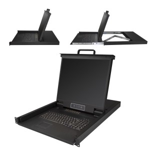 StarTech.com Consola KVM de 16 puertos para Montaje en Rack - Teclado QWERTY - con Cables de 1,8m - Conmutador KVM con Monitor