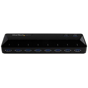 StarTech.com Concentrador USB 3.0 (5Gbps) de 10 Puertos - Ladrón con Puertos de Carga y Sincronización - Hub con 2 Puertos de