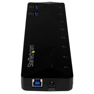 StarTech.com Concentrador USB 3.0 (5Gbps) de 10 Puertos - Ladrón con Puertos de Carga y Sincronización - Hub con 2 Puertos de