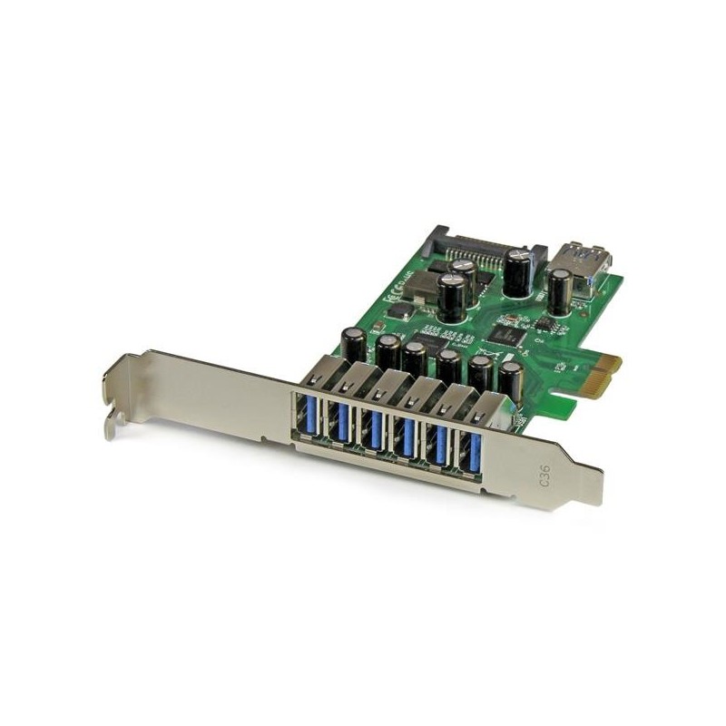 StarTech.com Adaptador tarjeta PCI Express de 7 puertos USB 3.0 con perfil bajo o completo