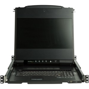 StarTech.com Consola KVM de Doble Carril HD 1080p para Rack de Servidores - Teclado QWERTY - KVM de 1 Puerto DVI VGA con