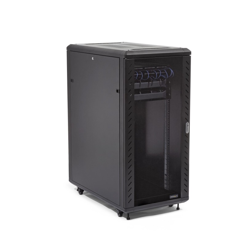 StarTech.com Armario Rack para Servidores 32U 19" 4 Columnas - Rack de Servidores con Cerradura y Seguro - Rack con Ruedas y