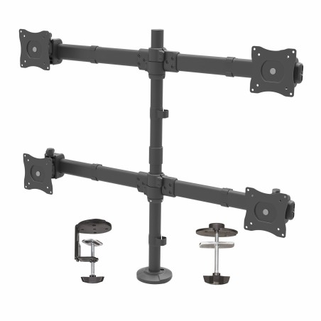 StarTech.com Brazo de Escritorio para 4 Monitores 2x2 de hasta 27" con Montaje VESA- Soporte Ergonómico con Mástil, Articulado