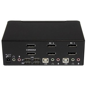 StarTech.com Switch Conmutador KVM de 2 Puertos DisplayPort - 4K 60Hz