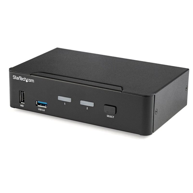 StarTech.com Switch Conmutador KVM de 2 Puertos DisplayPort - 4K a 60Hz - para Una Pantalla - Switch KVM de 2 Puertos DP 1.2