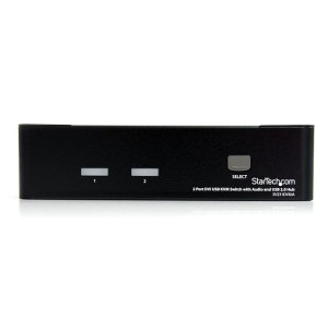 StarTech.com Conmutador Switch KVM - 2 puertos USB 2.0 - Audio Vídeo DVI