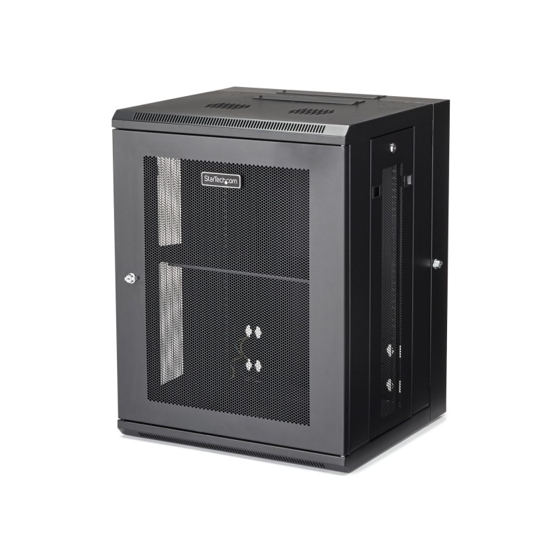 StarTech.com Armario Rack de Pared para Servidores 15U 19" 4 Columnas y Estante 1U - Rack de Servidores de Montaje en Pared con