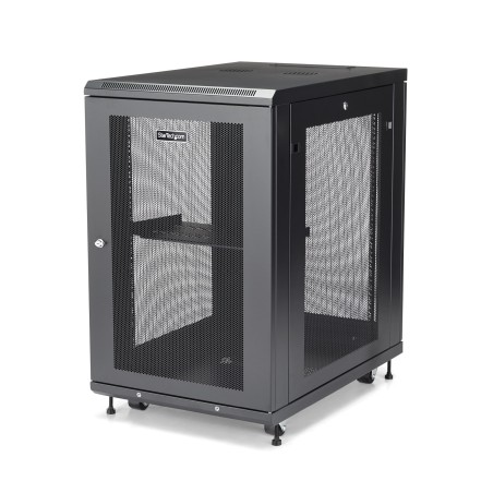 StarTech.com Armario Rack para Servidores 18U 19" 4 Columnas - Rack de Servidores con Cerradura y Seguro - Rack con Ruedas y